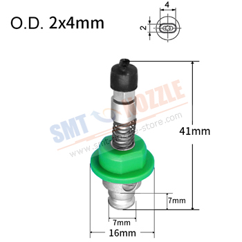 Juki Vacuum Silicone Nozzle with 2x4mm Oval Vacuum Pad