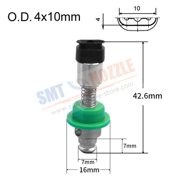 Juki Vacuum Silicone Nozzle with 4x10mm Oval Vacuum Pad
