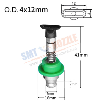 Juki Vacuum Silicone Nozzle with 4x12mm Oval Vacuum Pad