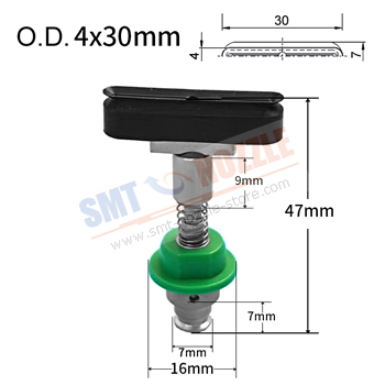 Juki Vacuum Silicone Nozzle with 4x30mm Oval Vacuum Pad