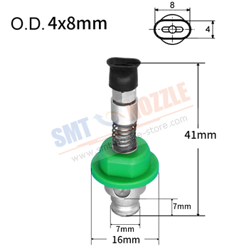 Juki Vacuum Silicone Nozzle with 4x8mm Oval Vacuum Pad
