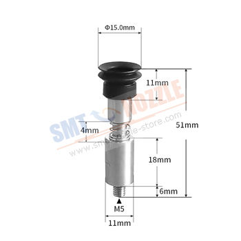 Strong Manipulator Vacuum Silicone Nozzle with Single Bellows Pad (&oslash;15.0mm)