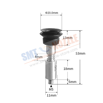 Strong Manipulator Vacuum Silicone Nozzle with Single Bellows Pad (&oslash;20.0mm)