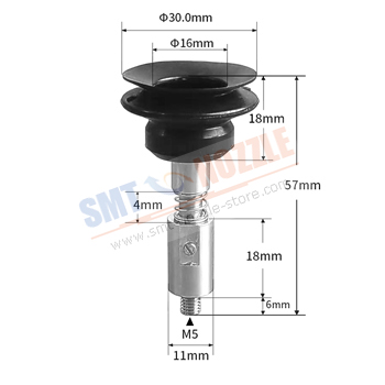 Strong Manipulator Vacuum Silicone Nozzle with Single Bellows Pad (&oslash;30.0mm)