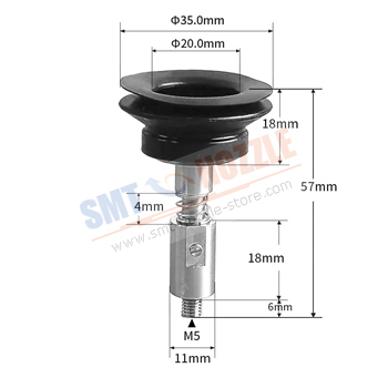 Strong Manipulator Vacuum Silicone Nozzle with Single Bellows Pad (&oslash;35.0mm)