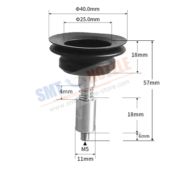 Strong Manipulator Vacuum Silicone Nozzle with Single Bellows Pad (&oslash;40.0mm)