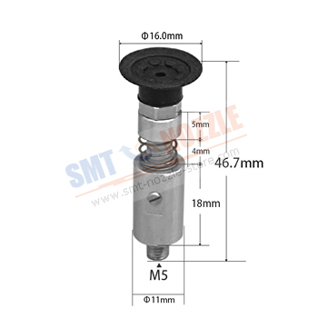 &oslash;16.0mm Strong Manipulator Vacuum Silicone Nozzle with Male Thread Suction Cup (Threaded joint, Detachable)