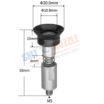 &oslash;20.0mm Strong Manipulator Vacuum Silicone Nozzle with Male Thread Suction Cup (Threaded joint, Detachable)