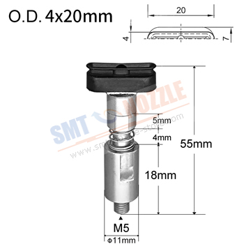 Strong Manipulator Vacuum Silicone Nozzle with Oval Vacuum Pad (4x20mm)