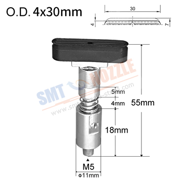 Strong Manipulator Vacuum Silicone Nozzle with Oval Vacuum Pad (4x30mm)