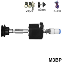 DIY Pick and Place Head Set M3BP - Strong Manipulator Vacuum Silicone Nozzle with Single Bellows Pad(Diameter of Pad: ø15.0mm, ø20.0mm, ø25.0mm, ø30.0mm, ø35.0mm, ø40.0mm) + Hollow Shaft Stepper Motor Nema 11(28x28x34mm) + 6mm/4mm KSH Trachea Rotary Joint M5 + Vacuum Ejector ASSY