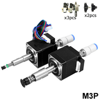 DIY Pick and Place Head Set M3P - Strong Manipulator Vacuum Silicone Nozzle with Flat Short-type Pad(Diameter of Pad: ø1.0mm, ø1.5mm, ø2.0mm, ø3.0mm, ø4.0mm, ø5.0mm, ø6.0mm, ø8.0mm, ø10.0mm, ø13.0mm, ø16.0mm) + Hollow Shaft Stepper Motor Nema 11(28x28x34mm) + 6mm/4mm KSH Trachea Rotary Joint M5 + Vacuum Ejector ASSY