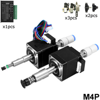 DIY Pick and Place Head Set M4P - Strong Manipulator Vacuum Silicone Nozzle with Flat Short-type Pad(Diameter of Pad: ø1.0mm, ø1.5mm, ø2.0mm, ø3.0mm, ø4.0mm, ø5.0mm, ø6.0mm, ø8.0mm, ø10.0mm, ø13.0mm, ø16.0mm) + Hollow Shaft Stepper Motor Nema 11(28x28x34mm) + 6mm/4mm KSH Trachea Rotary Joint M5 + Motor Driver + Vacuum Ejector ASSY